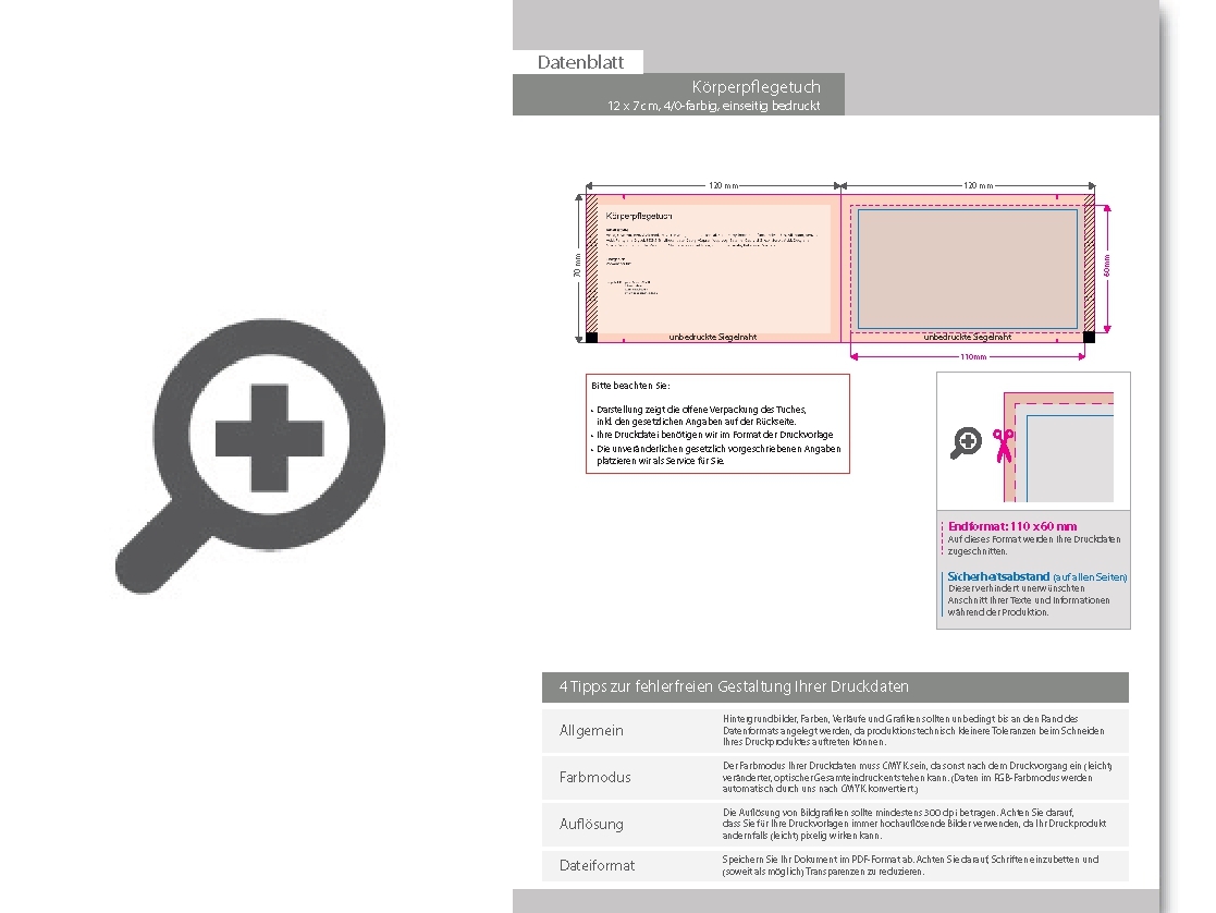 Product Bild k__rperpflegetuch__12_x_7_cm__4_0-farbig_einseitig_bedruckt