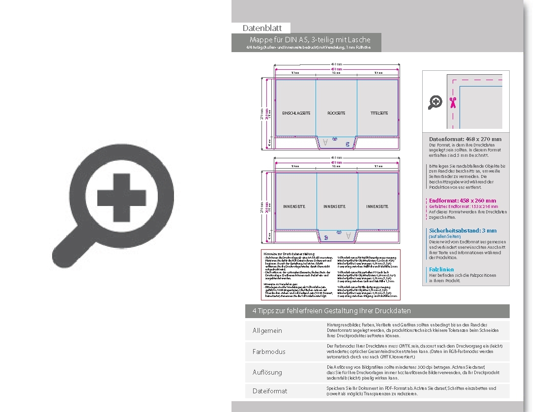 Product Bild mappe_f__r_din_a5__3-teilig_mit_lasche__4_4_farbig_(au__en-_und_innenseite_bedruckt)__mit_hochglanz-uv-lack