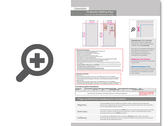 Product Bild postkarten-mailing_maxi_(12_5_cm_x_23_5_cm)_mit_hei__folienpr__gung_silber